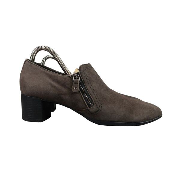 Munro Shoes Womens 8.5 Bootie Fashion Annee Professional Comfort Suede Brown Zip - Picture 2 of 14